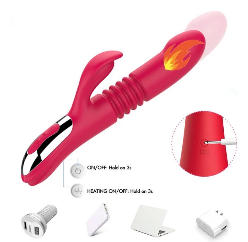 Vibrador Stretch 12 funciones con Penetración y Calentador - Sube y Baja