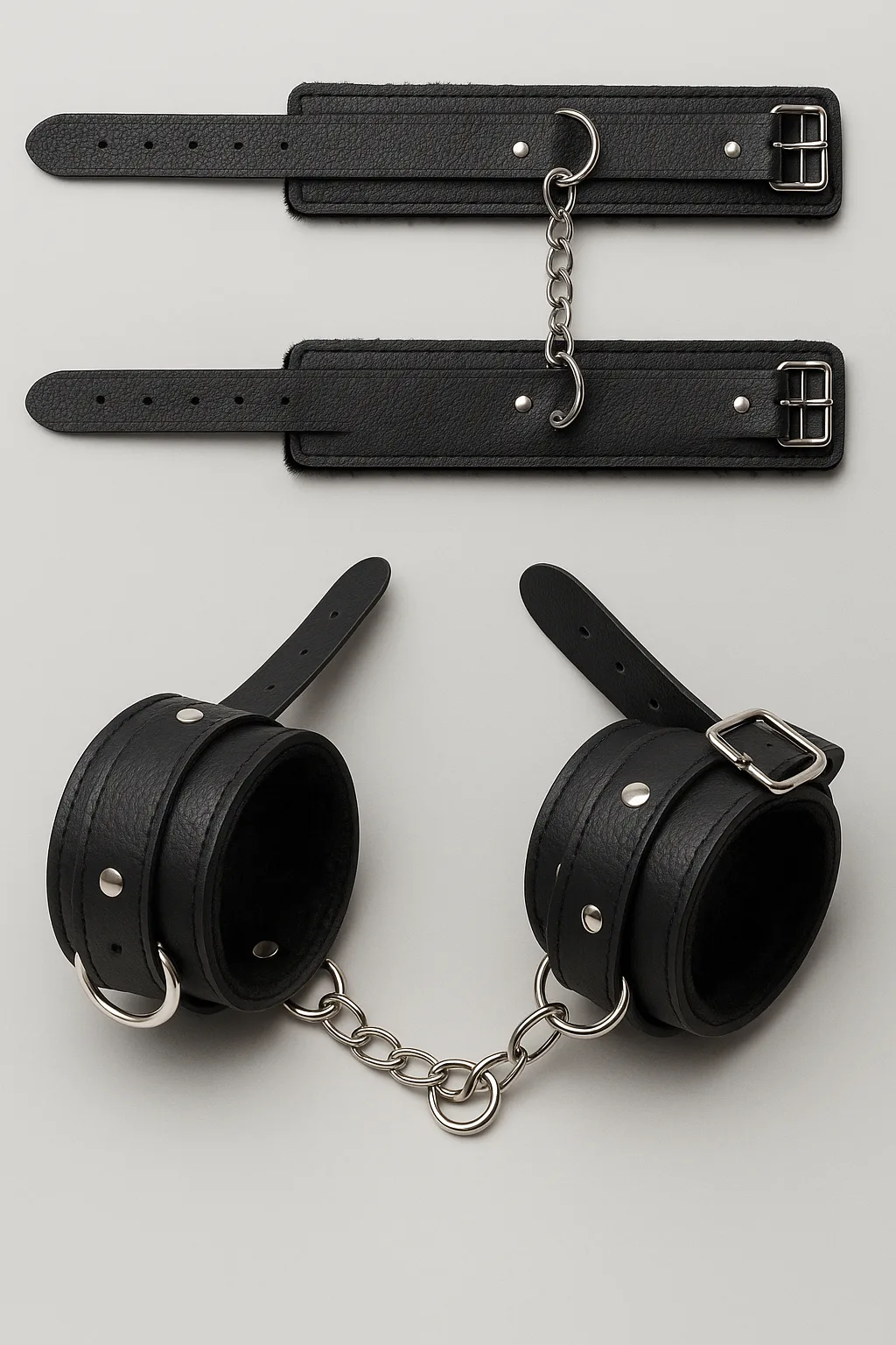Kit Sado 3 articulos - Latigo de cuero -Esposas - Antifaz Ciego - Imagen 6
