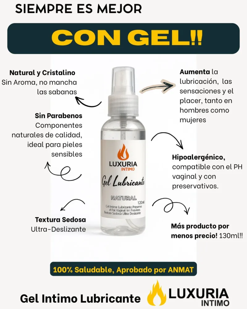 Gel Lubricante Luxuria Sabor Natural - 130cc